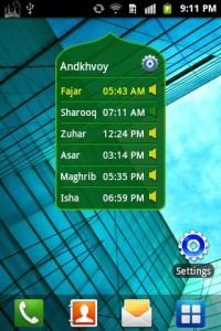 Prayer Time & Qibla (Widget)
