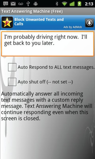 Text (SMS) Auto Reply