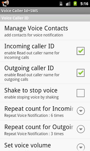 Voice Caller ID + SMS Lite