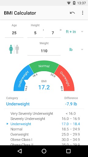 fitness body mass index calculator