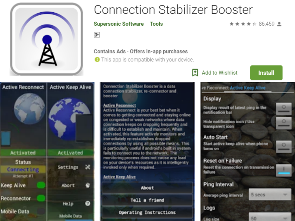 Connection Stabilizer Booster Android App