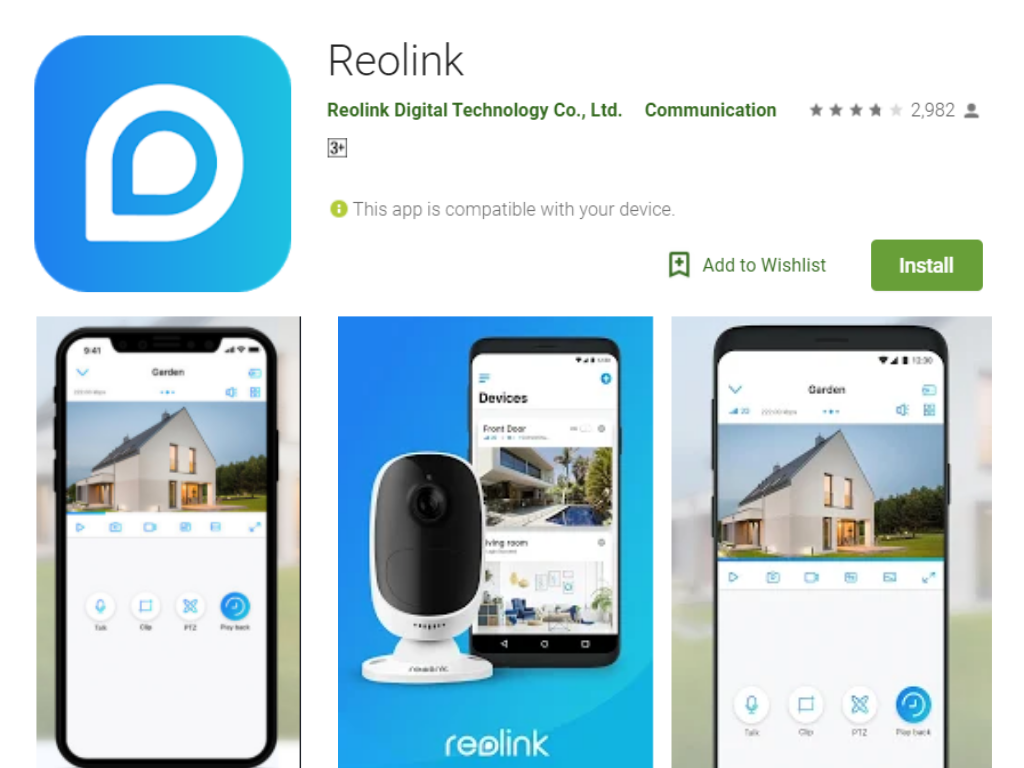 Reolink Home security camera app