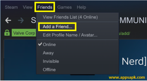 Add Friends on Steam
