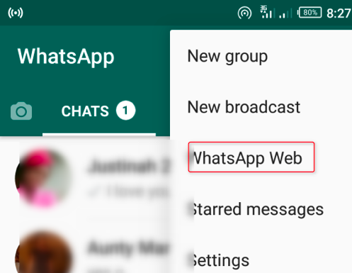 Login in Whatsapp Web 