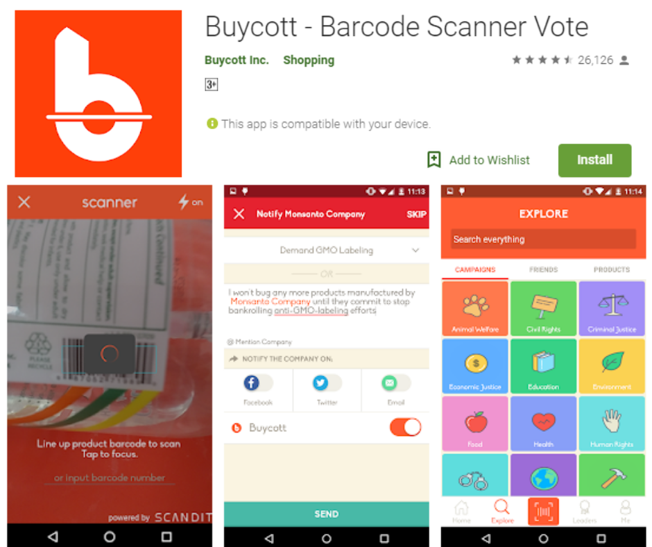Buycott – Barcode Scanner Vote