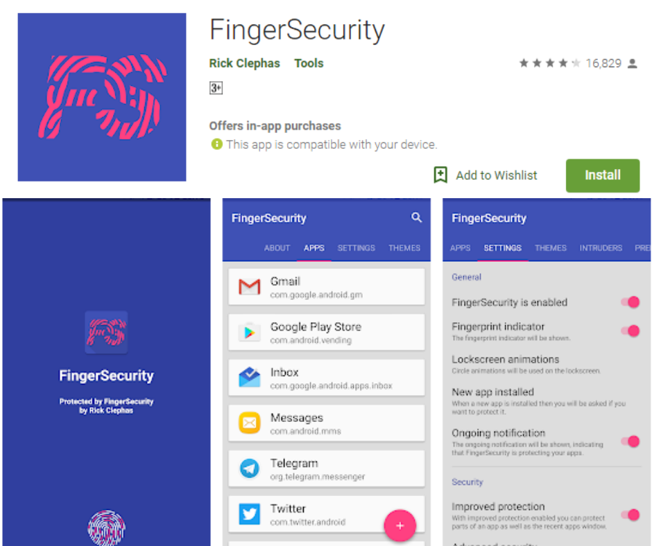 FingerSecurity fingerprint lock screen app