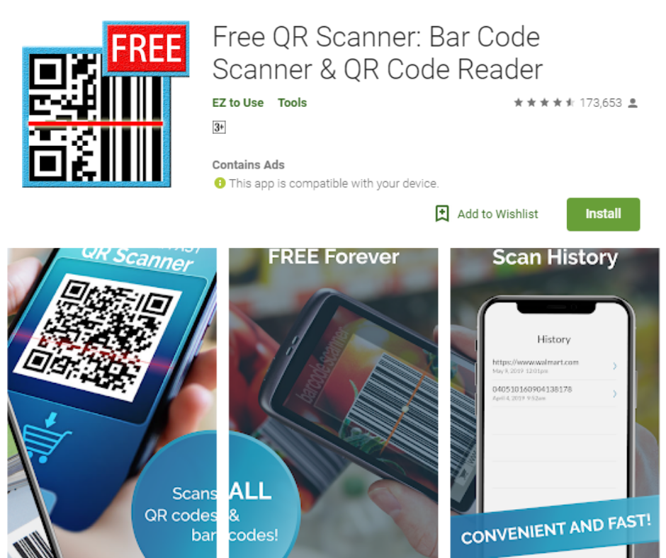 Free QR Scanner: Bar code reader & QR Scanner