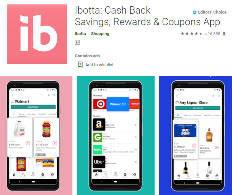 Ibotta Cash back and Coupons App