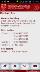 screenshot of ganesh.bullion.price