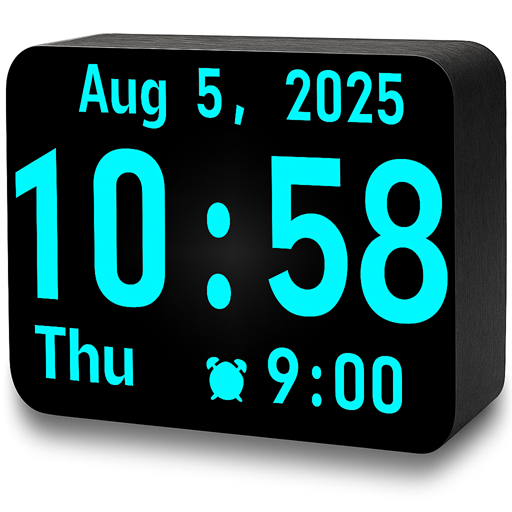 Huge Digital Clock - Clocksy - productivity app by ElQube Tech (Android APK)